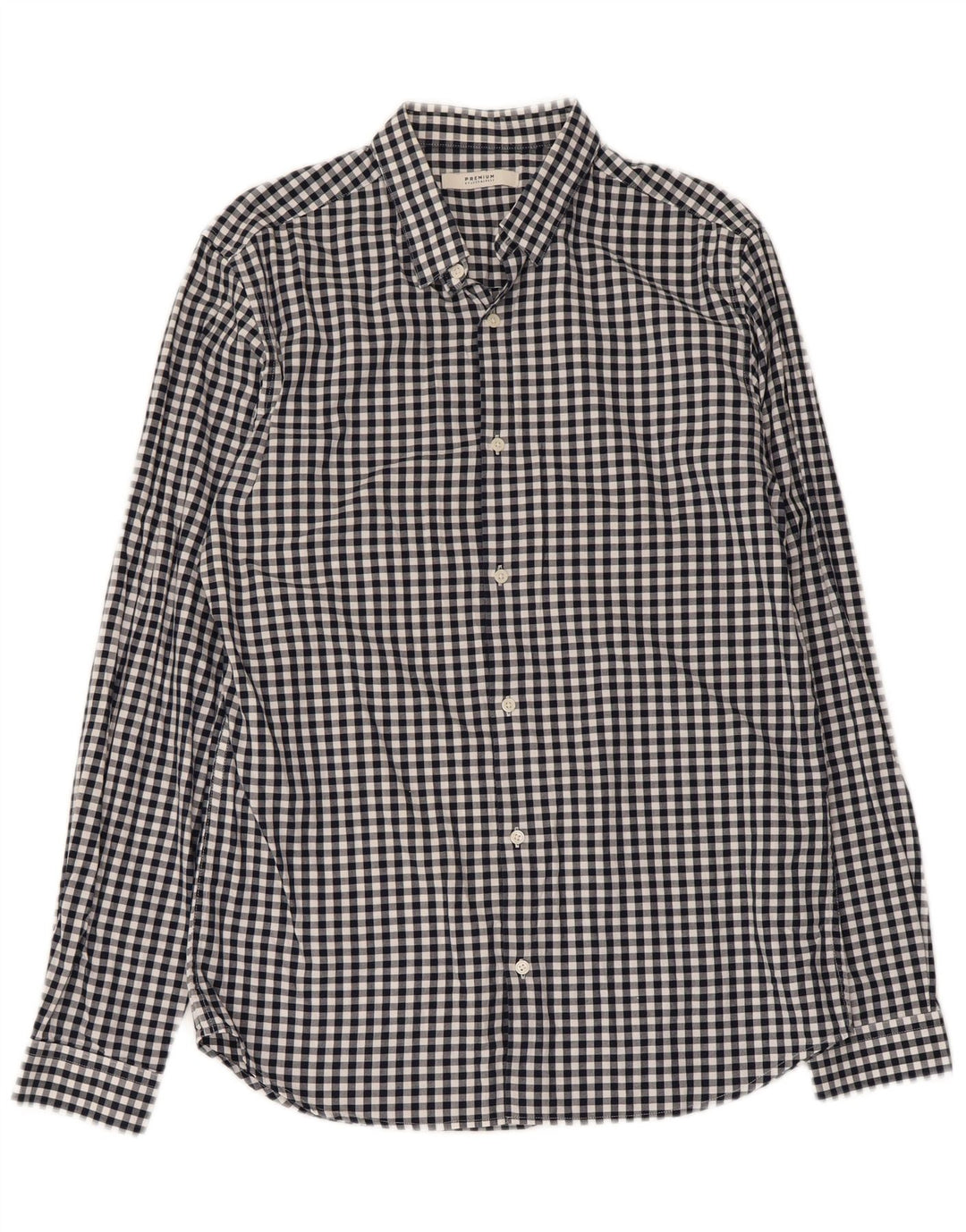 Jack & Jones Herrenhemd aus mittelblauer Gingham-Baumwolle in Marineblau