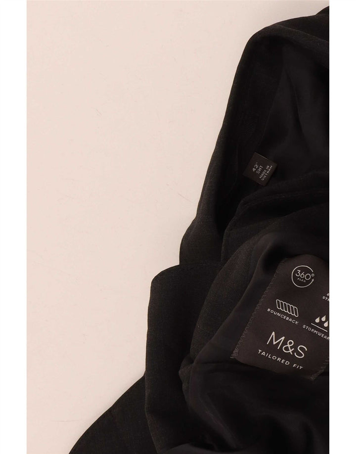 Marks & Spencer Herren-Blazer mit maßgeschneiderter Passform, 2 Knöpfe, Gr. 42, Schwarz