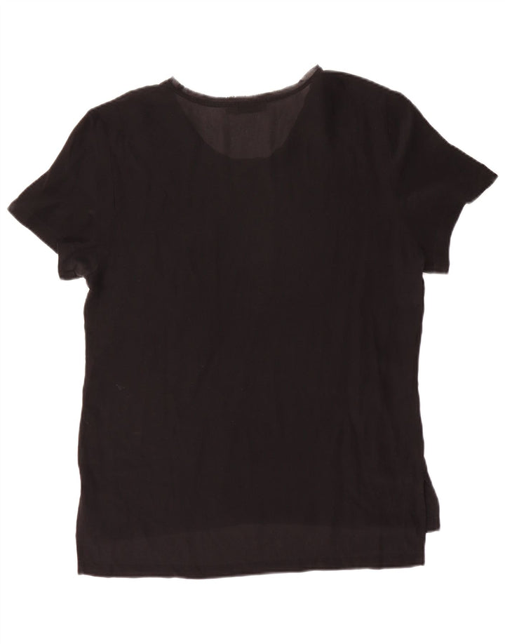 Calvin Klein Jeans Damen Bluse Top UK 14 Medium Schwarz
