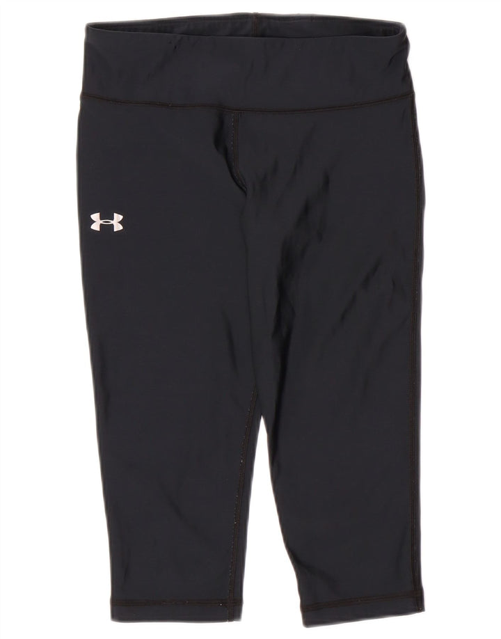 UNDER ARMOUR Damen Heat Gear Capri Leggings UK 8 Small Marineblau