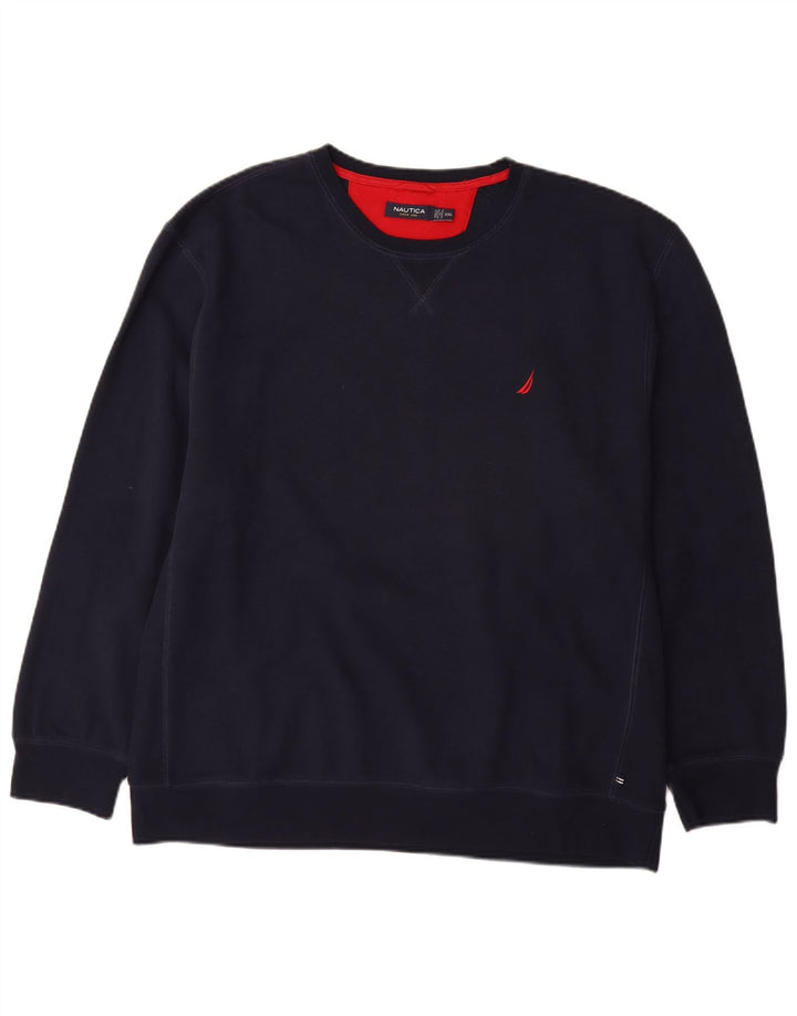 NAUTICA Herren Sweatshirt Pullover 2XL Marineblau Baumwolle