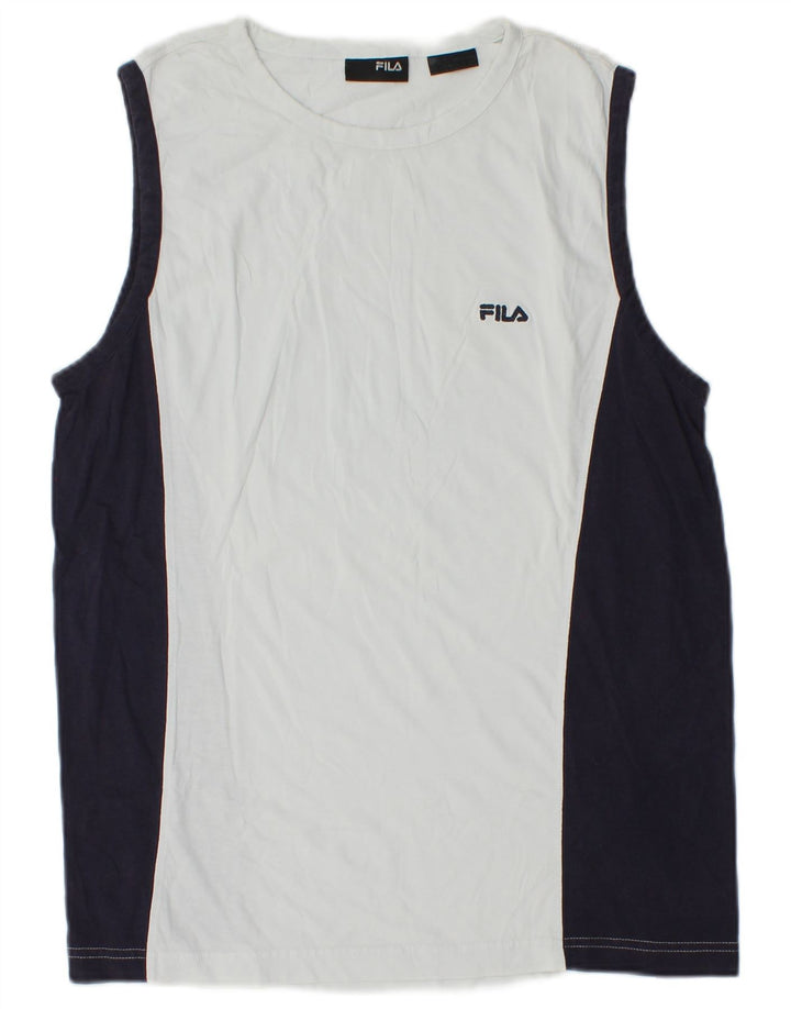 Fila Herren-Trägershirt, klein, Weiß, Farbblock