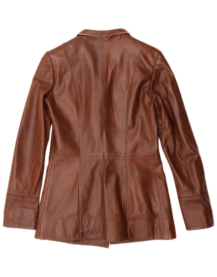 Giorgio Di Mare Damen Lederjacke UK 6 XS Braunes Leder