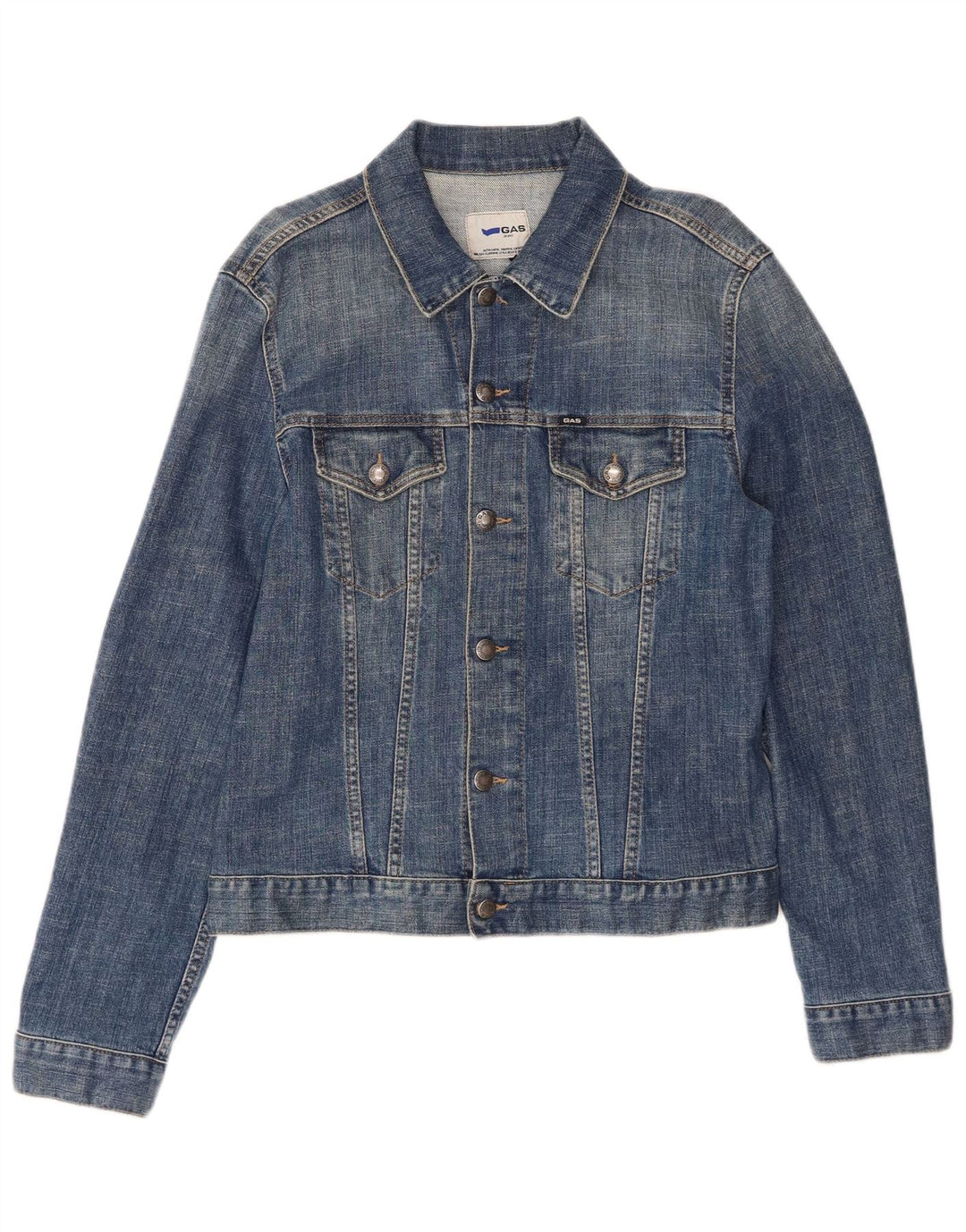 GAS Womens Denim Jacket UK 14 Large Blue Cotton