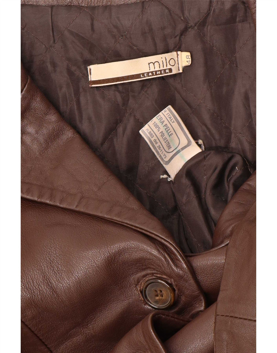 Vintage Damen Ledermantel IT 48 XL Braun