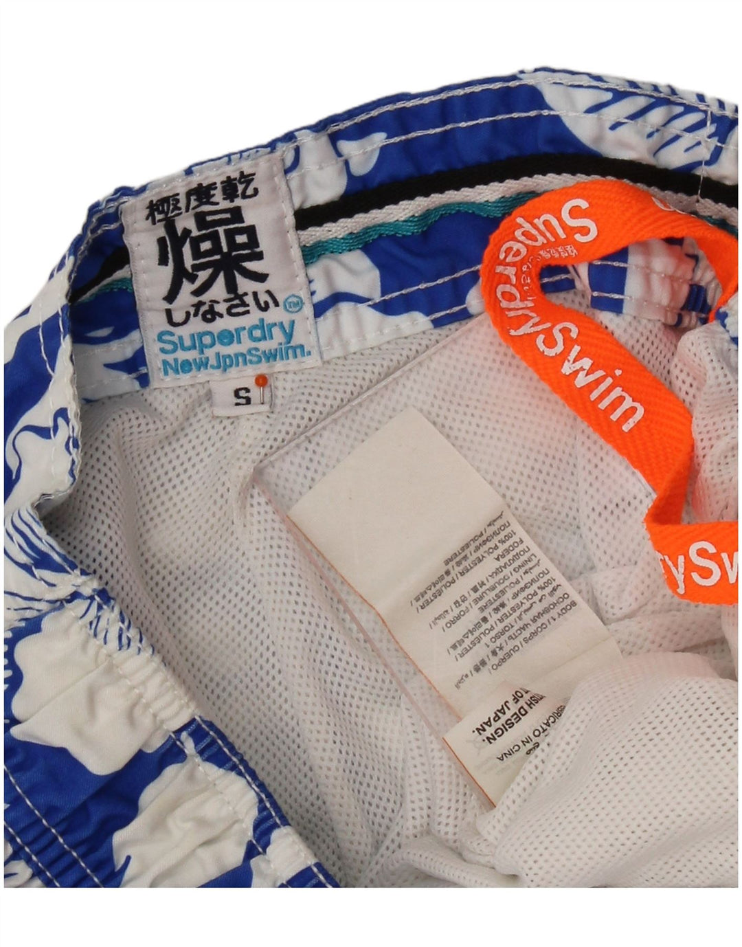SUPERDRY Mens Graphic Swimming Shorts Small  Blue Floral Polyester