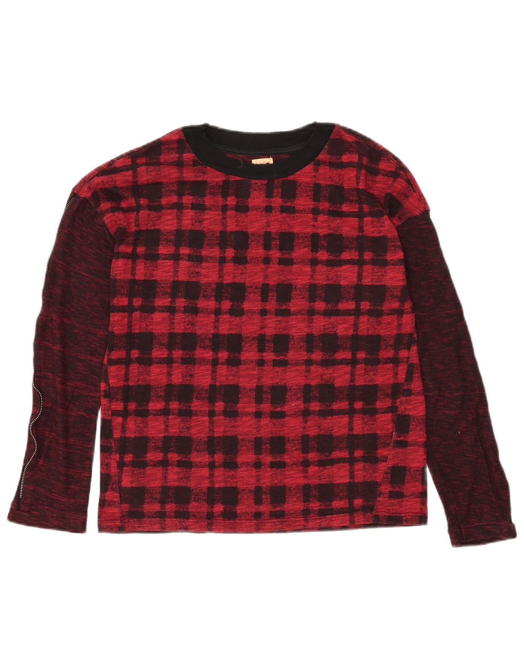Zara Damen Trafaluc Top Langarm UK 10 Small Red Plaid