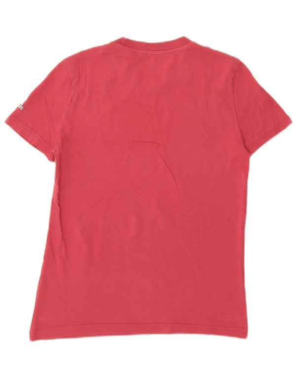 Adidas Damen Grafik T-Shirt Top UK 8/10 Small Rosa Baumwolle