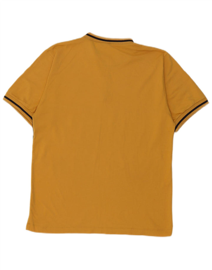 Levi's Herren-T-Shirt mit Reißverschluss am Hals, mittelgelbe Colourblock-Baumwolle