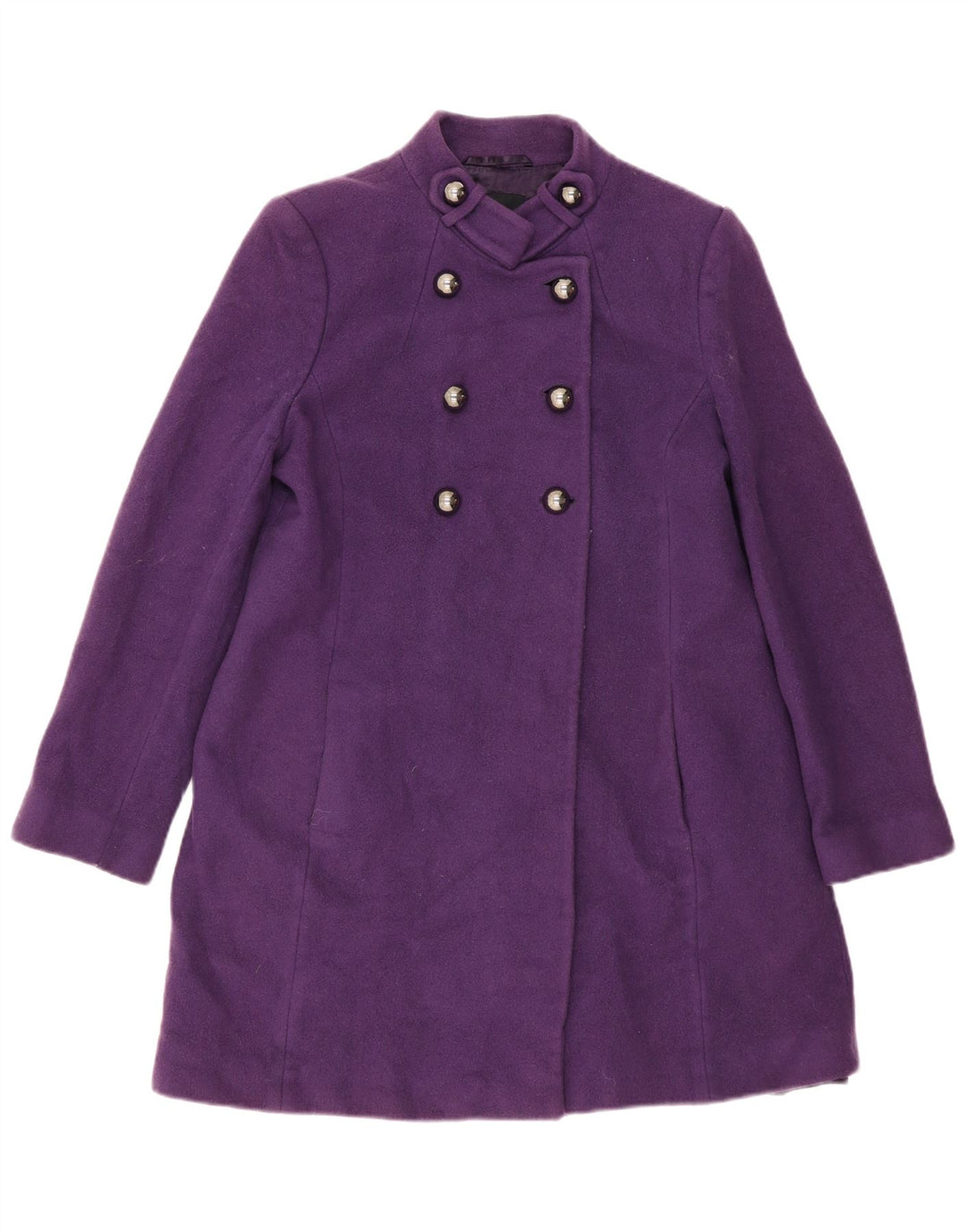 Hobbs Zweireihiger Damenmantel UK 16 Large Lila Wolle
