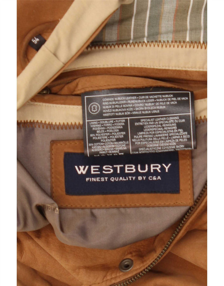 WESTBURY Herren Wildleder Bomberjacke IT 54 2XL Beige Leder