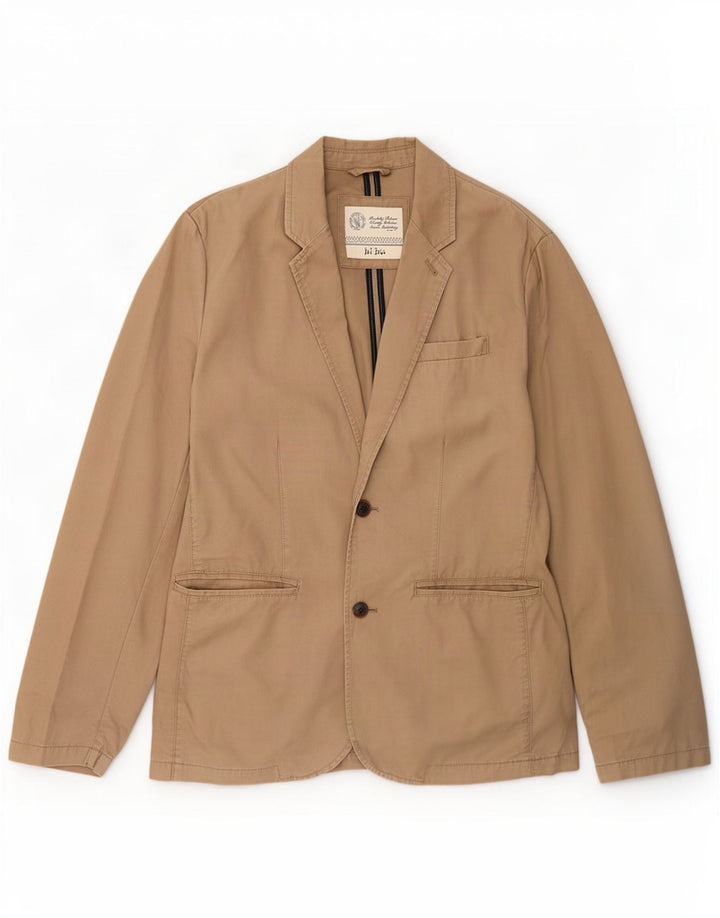 Fat Face Herren-Blazer mit 2 Knöpfen, UK 38, mittelbeige Baumwolle