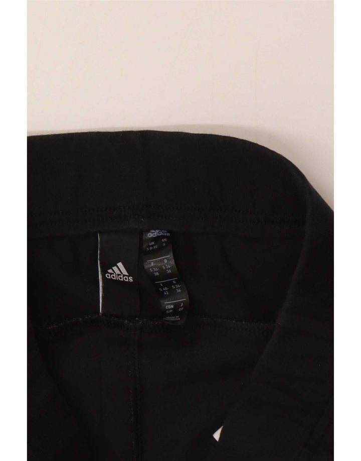 Adidas Damen Leggings UK 8/10 Small Schwarz Baumwolle
