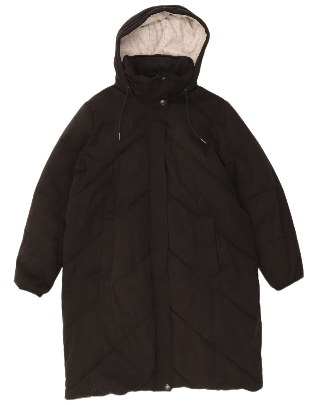 Fat Face Damen-Kapuzenmantel, übergroß, gepolstert, Größe 44, Schwarz, Polyester