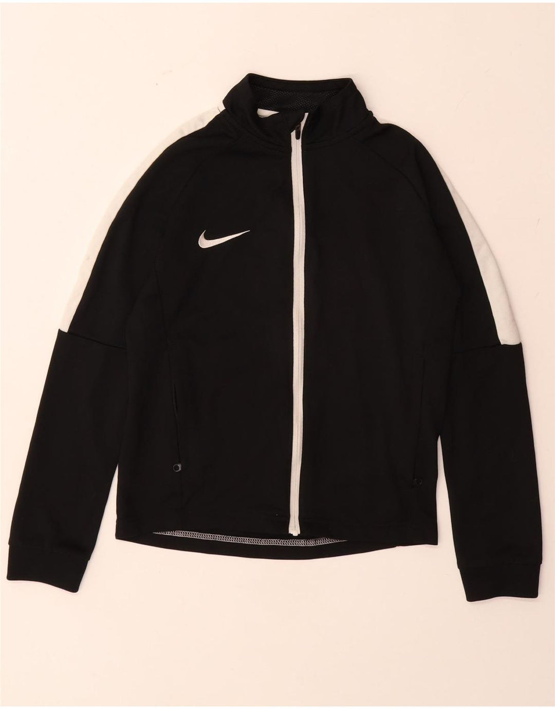 NIKE Dri-Fit-Trainingsanzug-Top-Jacke für Jungen, 8–9 Jahre, Größe S, Schwarz, Farbblock