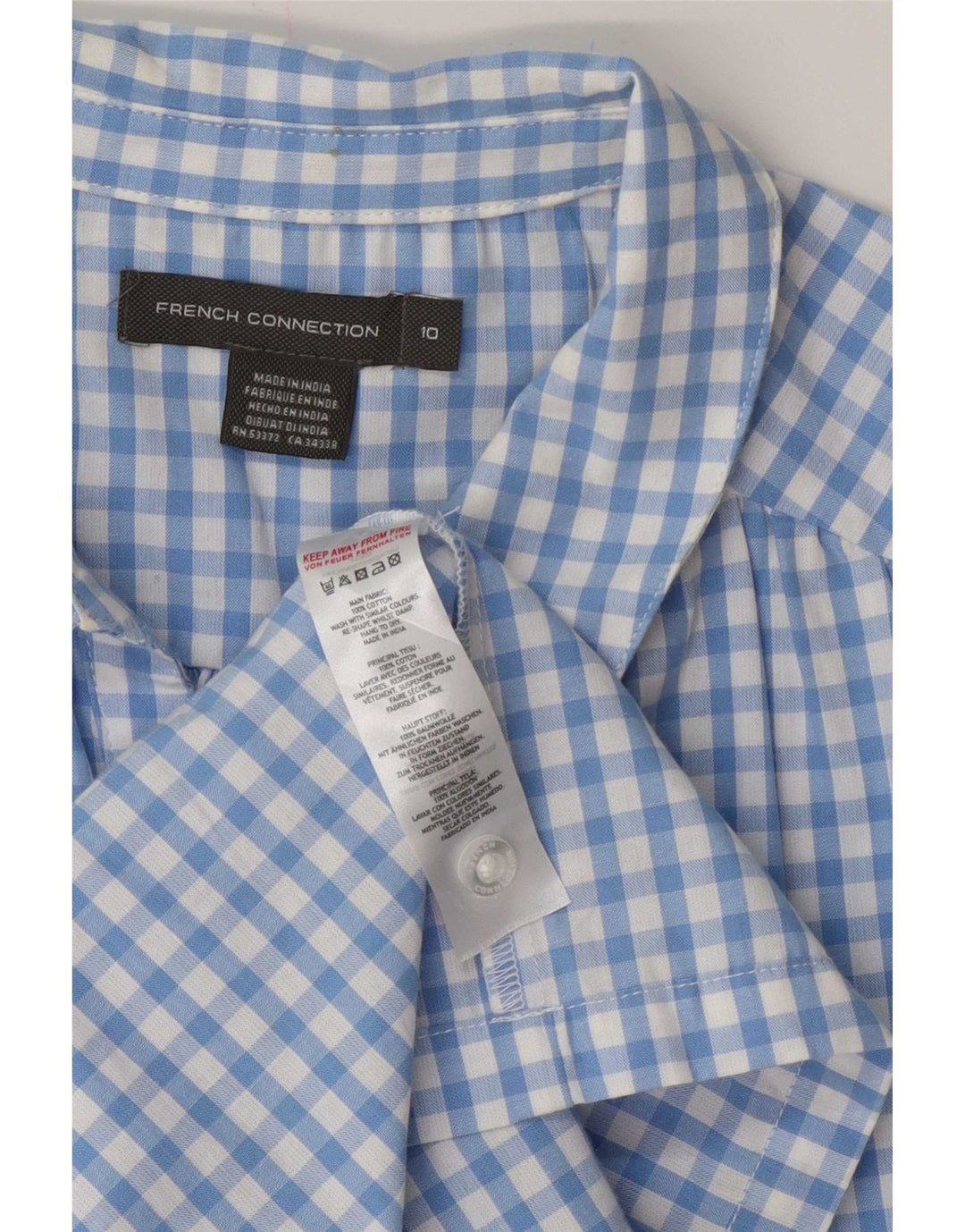 French Connection Ärmelloses A-Linien-Kleid für Damen, Gr. 10, Small Blue Gingham