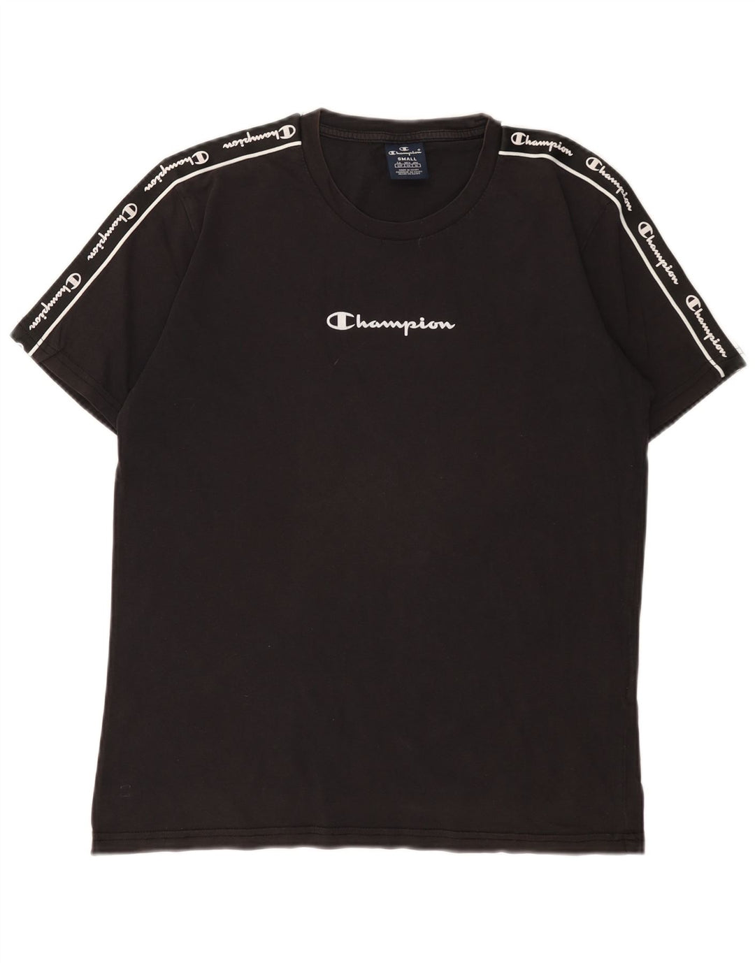 Champion Herren-T-Shirt mit Grafik, Größe S, schwarze Baumwolle