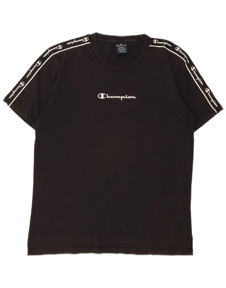 Champion Herren-T-Shirt mit Grafik, Größe S, schwarze Baumwolle