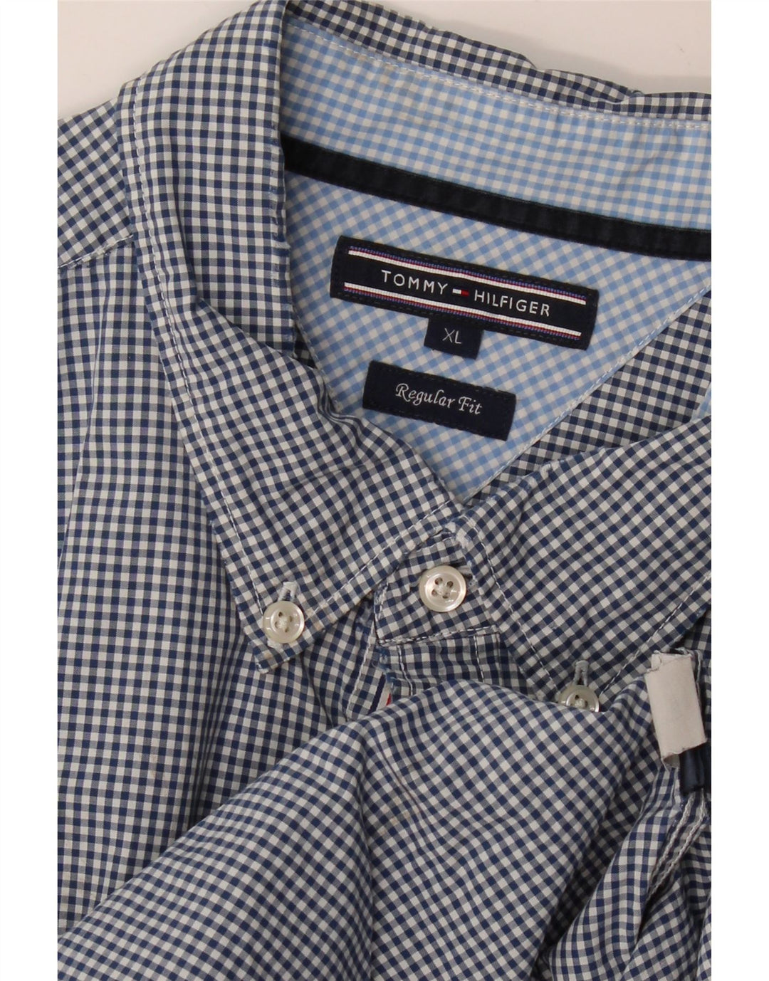 TOMMY HILFIGER Herren Regular Fit Hemd XL Marineblau Gingham