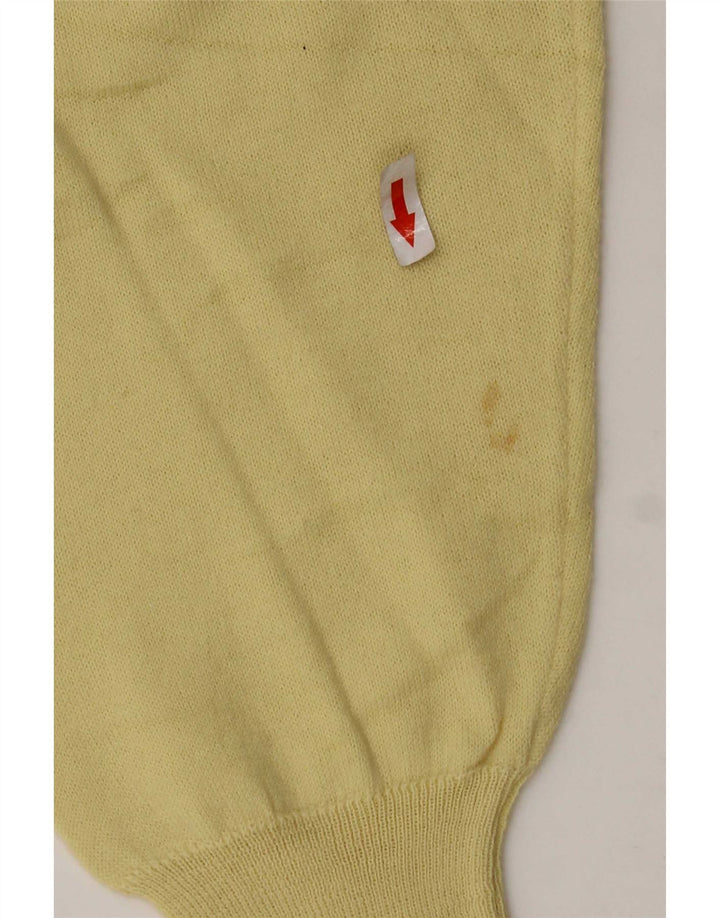 Vintage Herren V-Ausschnitt Pullover Pullover Groß Gelb