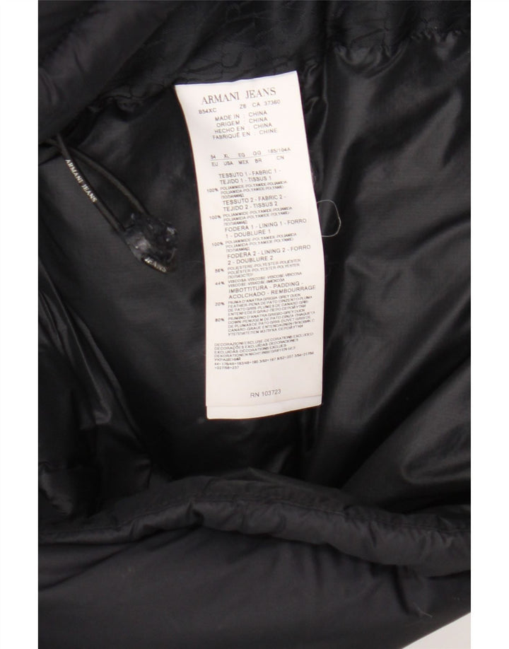Armani Jeans Herren-Jacke mit Kapuze, gepolstert, EU 54, XL, Schwarz, Polyamid