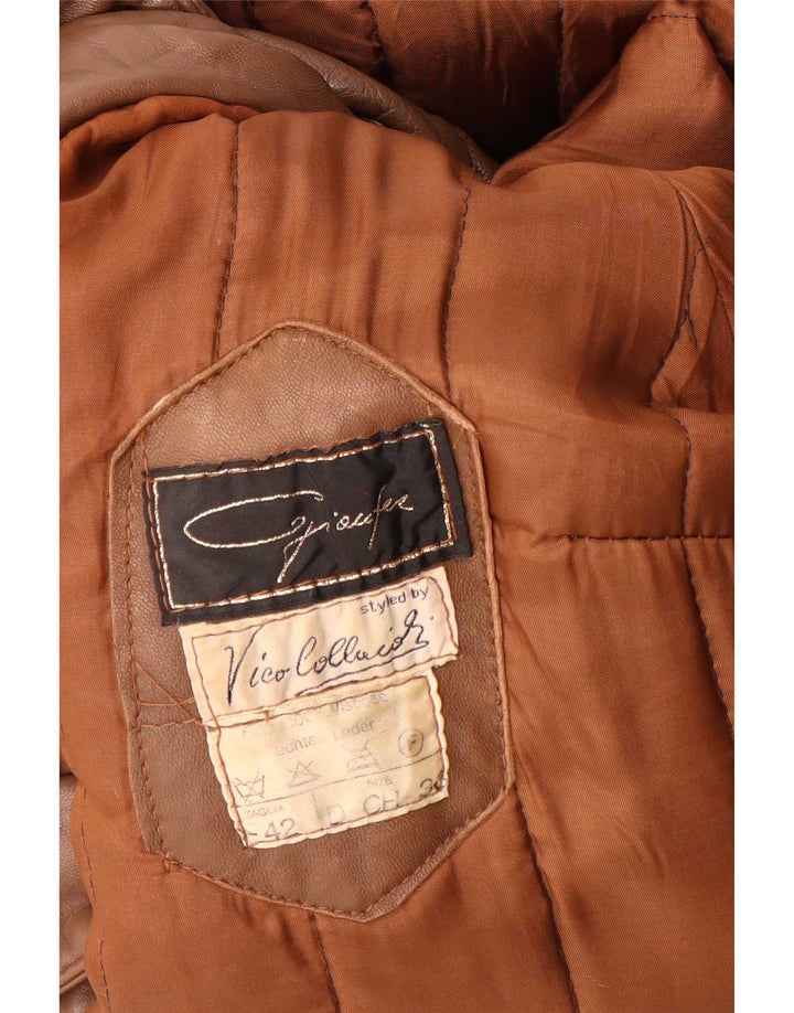 Vintage Damen Lederjacke IT 42 Mittelbraunes Leder