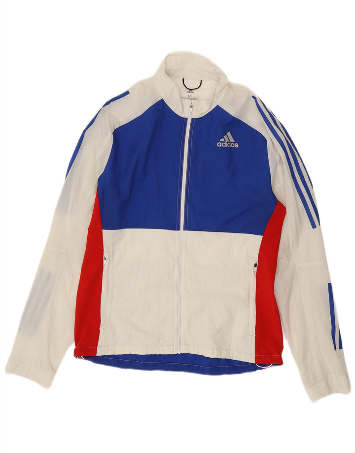 Adidas Herren-Lauf-Trainingsanzug-Top-Jacke, mittelweißes Colourblock-Nylon
