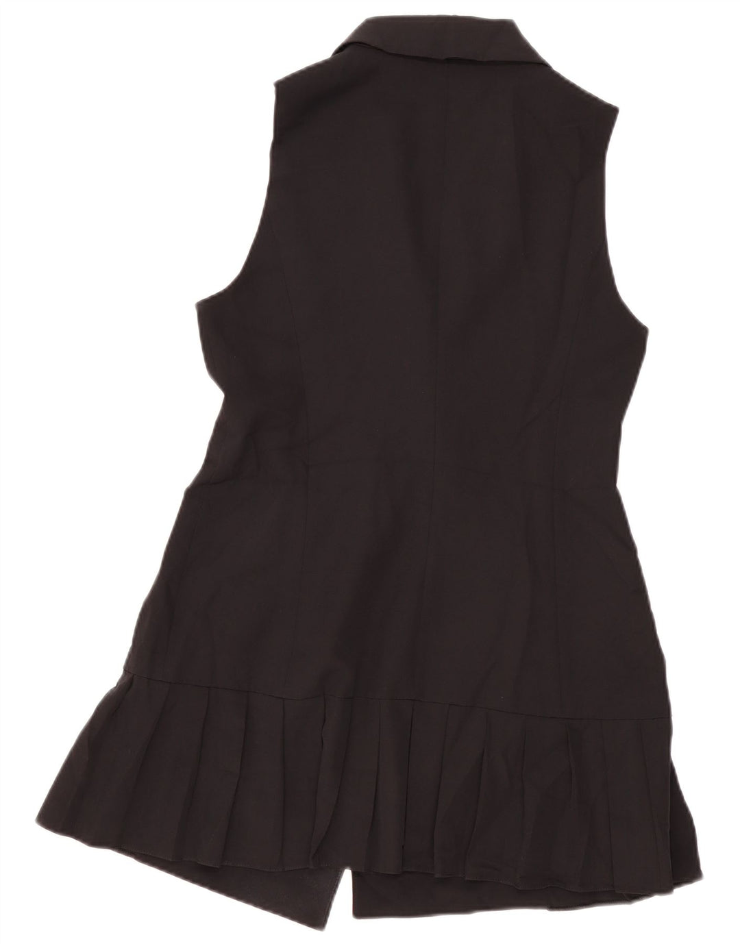 Zara Damen ärmelloser zweireihiger Mantel UK 12 Medium Schwarz