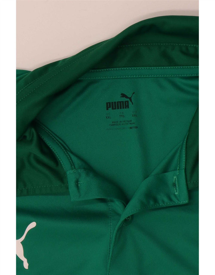 Puma Herren Poloshirt 2XL Grün Colourblock Polyester