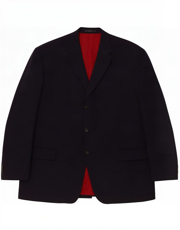 Pierre Cardin Mens 3 Button Blazer Jacket IT 54 2XL Navy Blue Wool