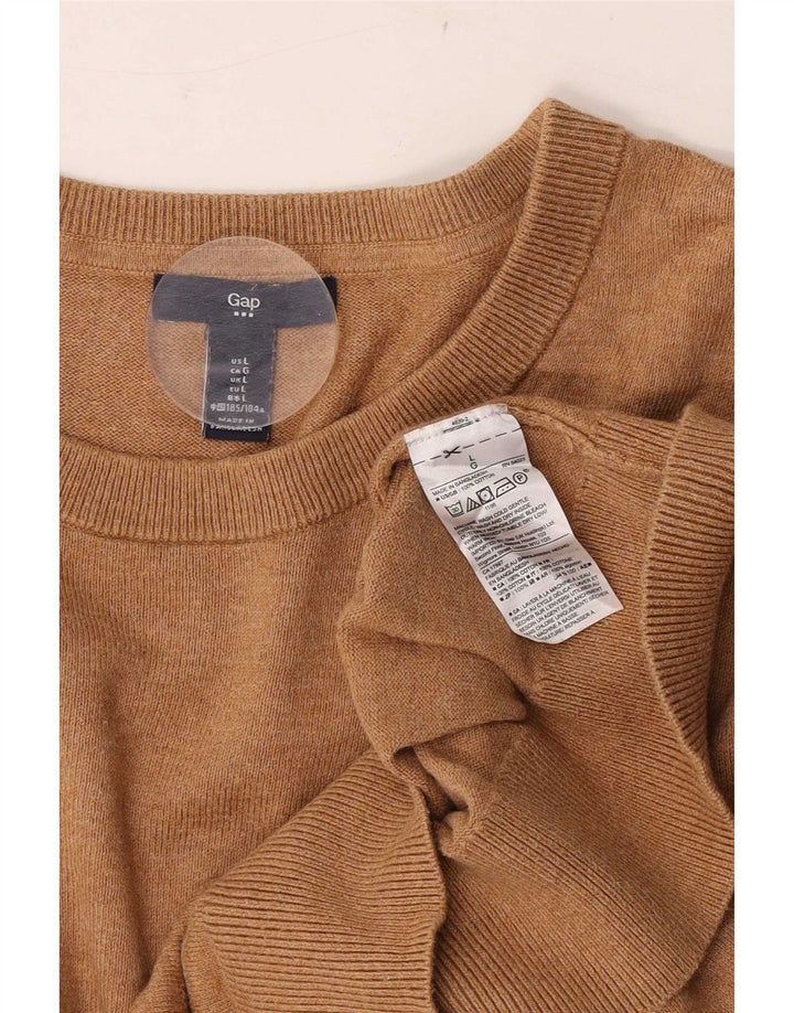 Gap Herren-Pullover mit Rundhalsausschnitt, groß, braune Baumwolle