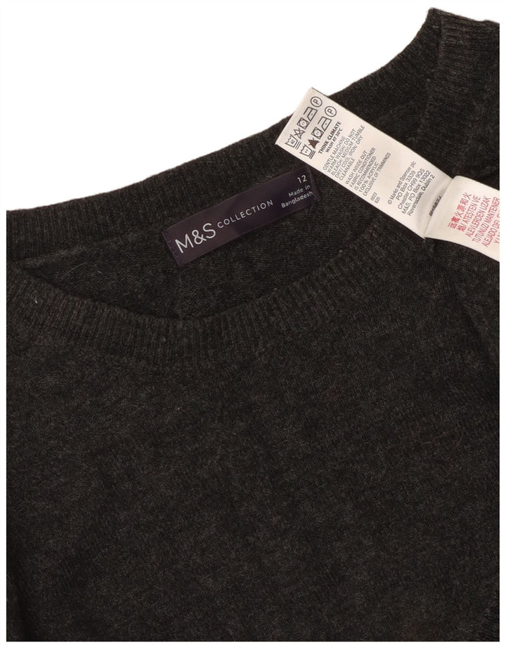 Marks & Spencer Damen-Pullover mit U-Boot-Ausschnitt, UK 12, Mittelgrau, Acryl