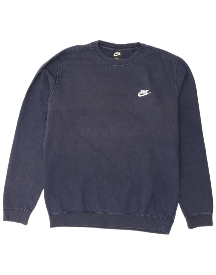 NIKE Herren-Sweatshirt, mittelgroß, marineblau, Baumwolle