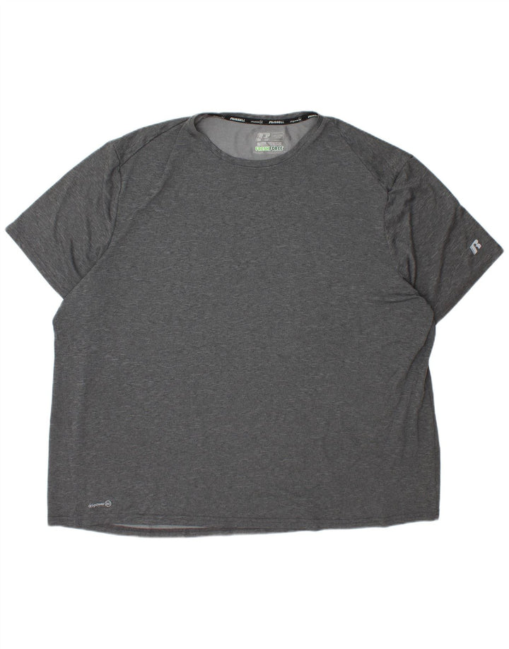 RUSSELL ATHLETIC Herren Dri-Power T-Shirt Top 3XL Grau meliertes Polyester