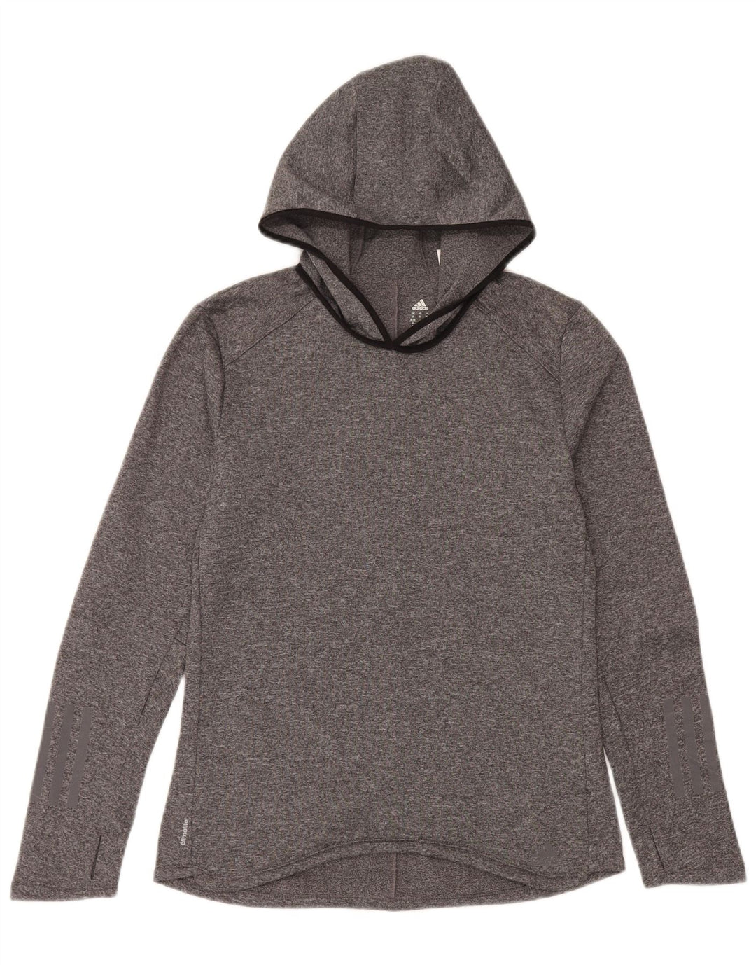 Adidas Damen Climalite Hoodie Pullover UK 8/10 Small Grau Polyester