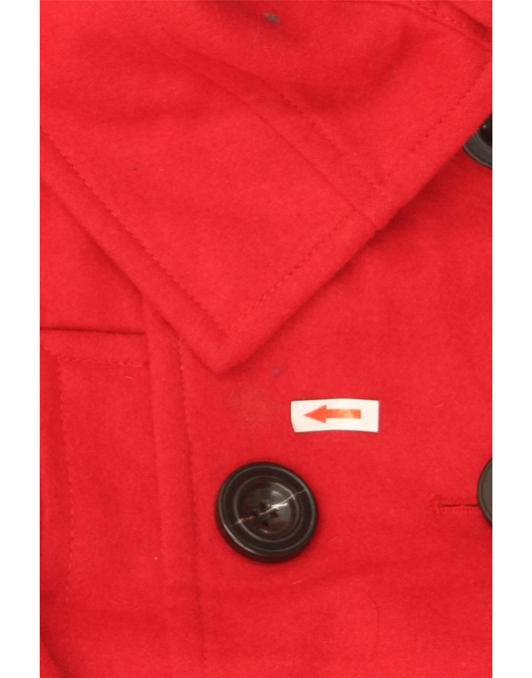 Zara Damen Kurzer Pea Coat UK 16 Große rote Wolle