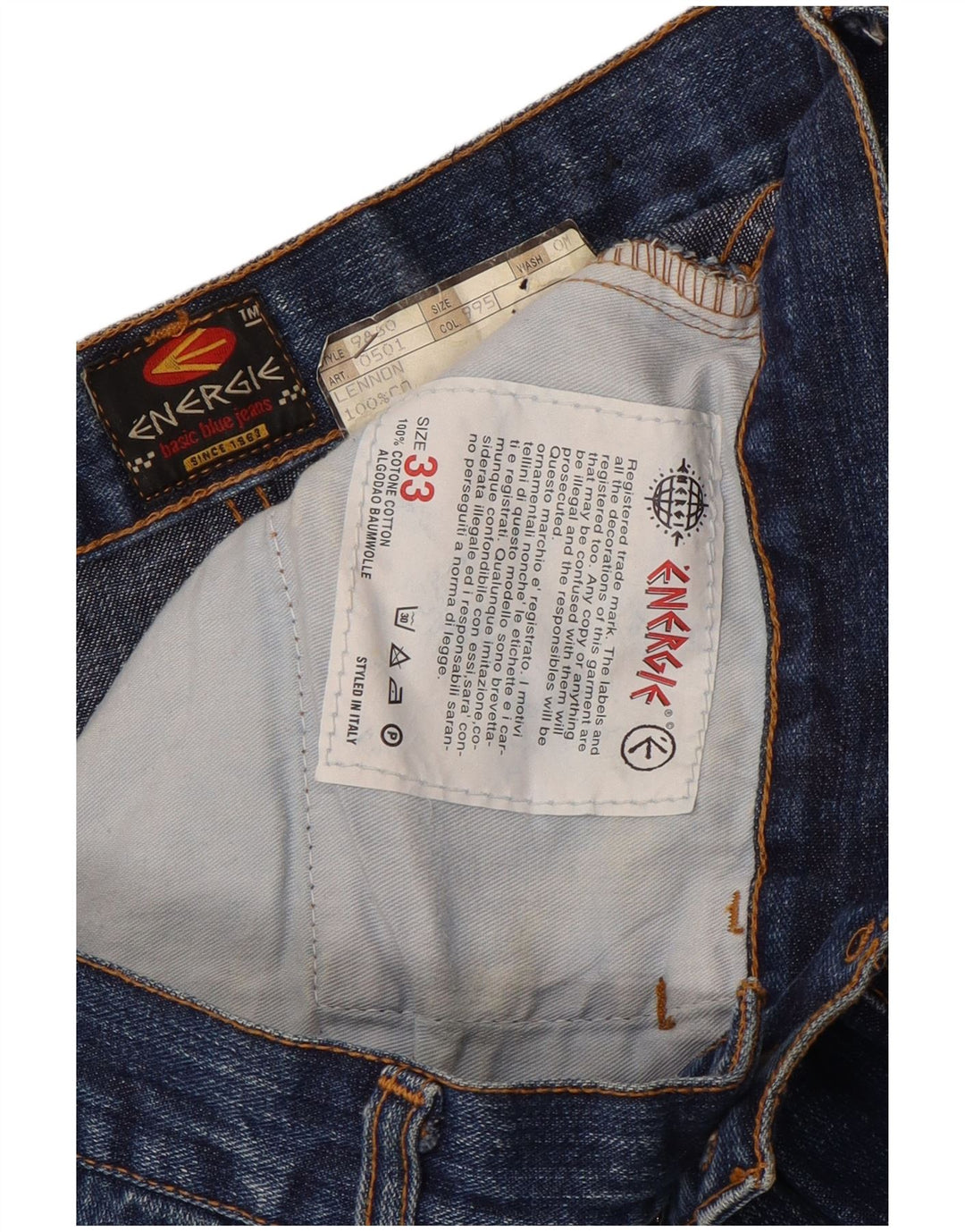 ENERGIE Damen Straight Jeans W33 L30 Blaue Baumwolle