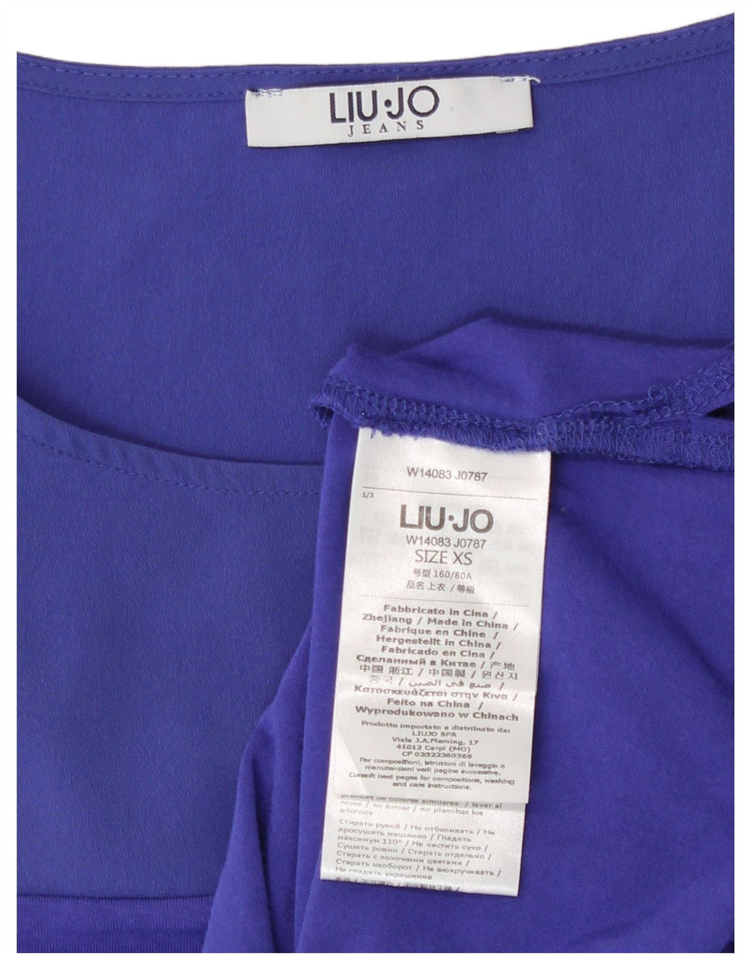 Liu Jo Damen Weste Top UK 6 XS Blaue Viskose