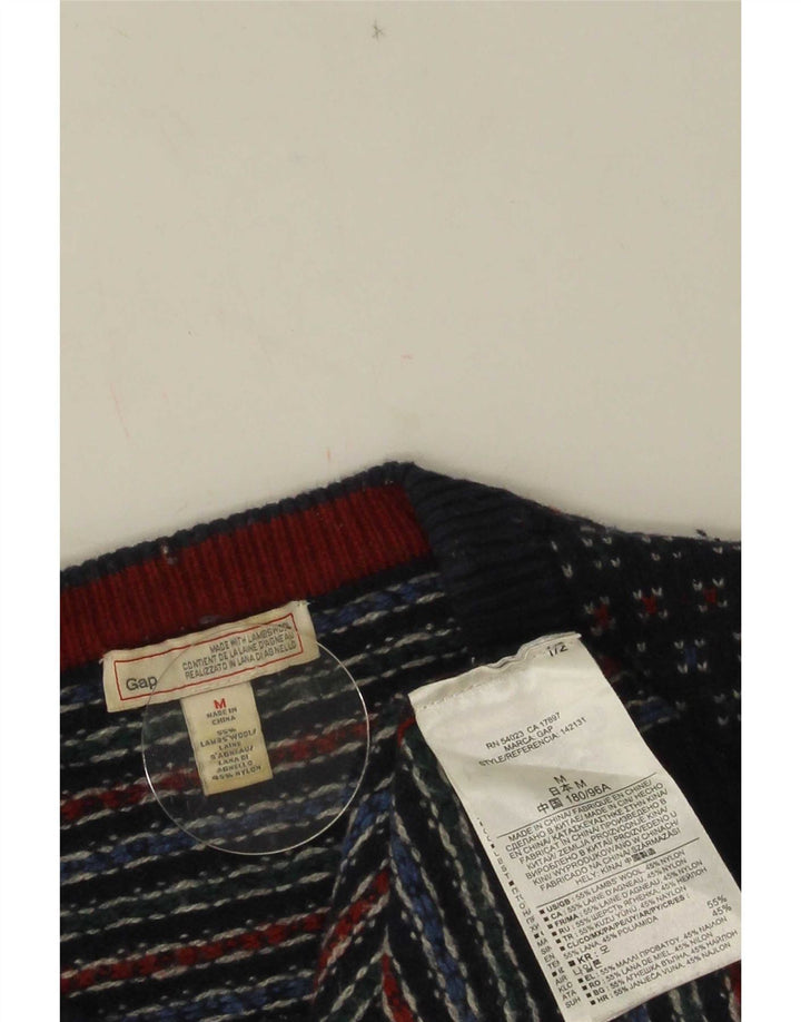 Gap Herren-Pullover mit Rundhalsausschnitt, mittlere marineblau gepunktete Wolle