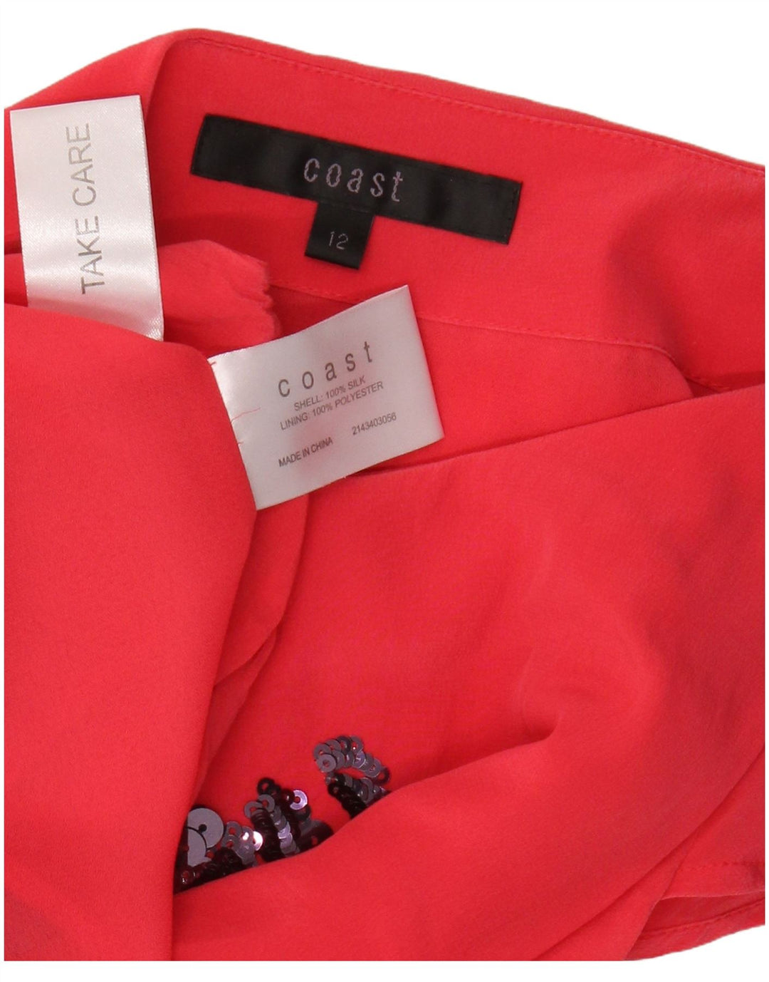 COAST Damen Etuikleid UK 12 Mittelrosa geblümte Seide