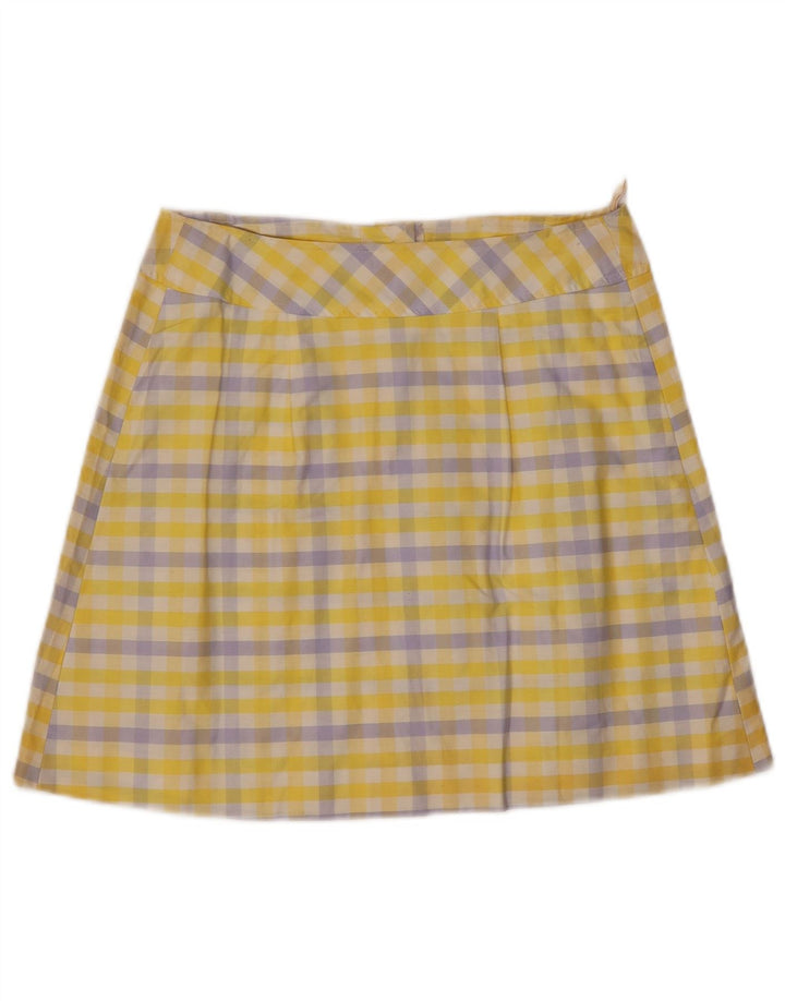 Vintage Damen Minirock IT 44 Medium W27 Gelber Gingham