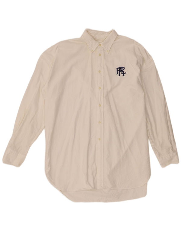 Ralph Lauren Herren Boyfriend-Fit-Hemd XL aus weißer Baumwolle