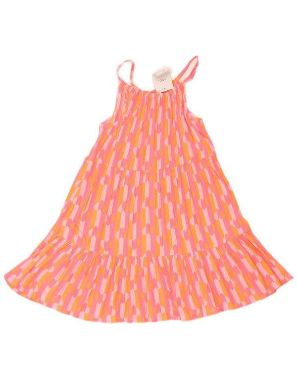 Marks & Spencer Mädchen-Kleid mit abstraktem Muster, gestuft, 10–11 Jahre, rosa Herz
