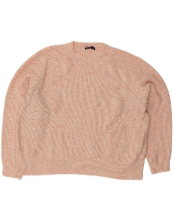 Marks & Spencer Damen-Pullover mit Rundhalsausschnitt, Gr. 18, XL, Rosa meliert
