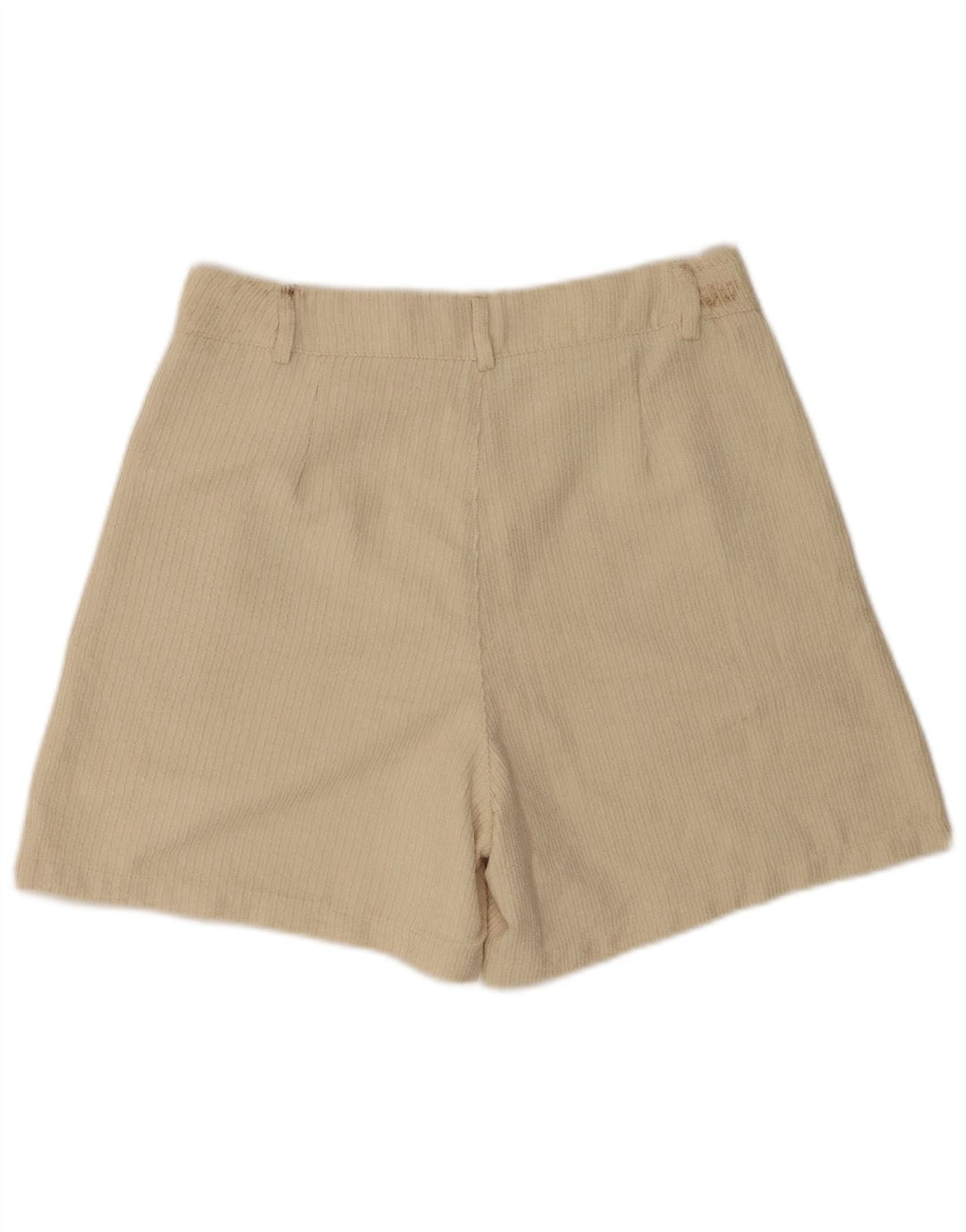 Benetton Damen Cordshorts UK 12 Medium W28 Beige Polyester