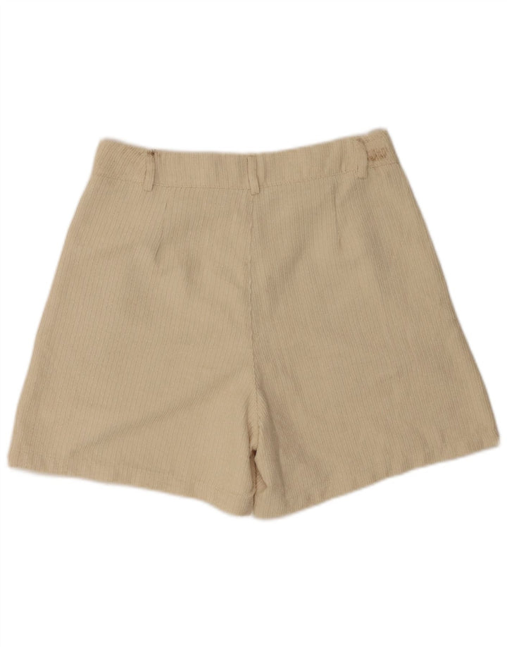Benetton Damen Cordshorts UK 12 Medium W28 Beige Polyester