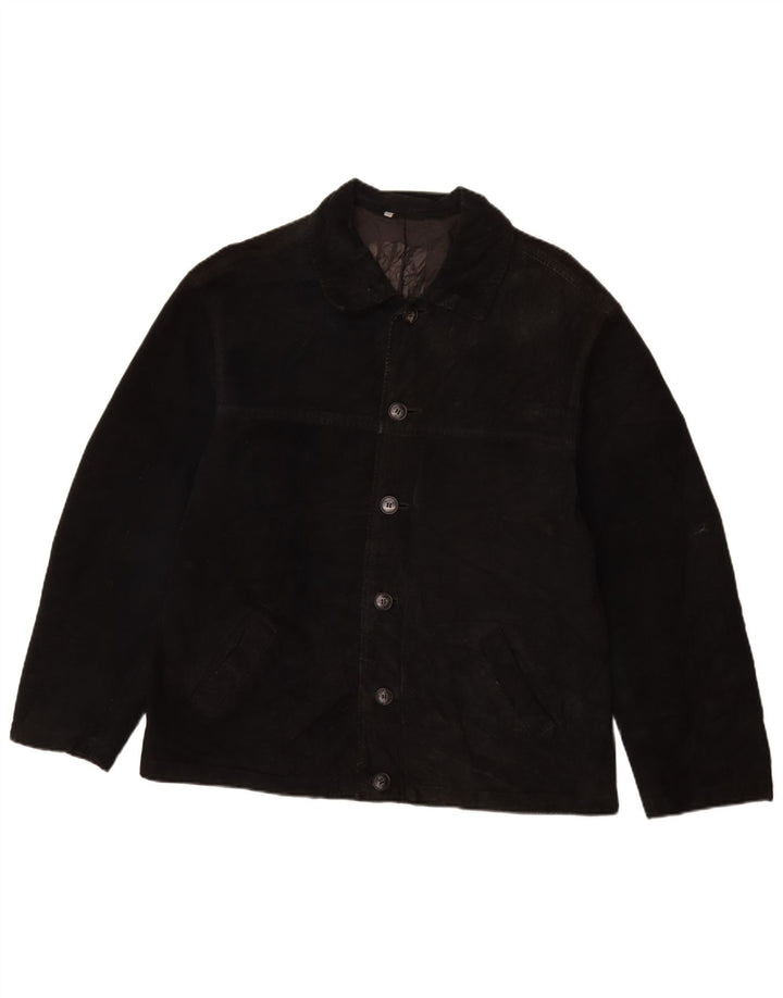 VINTAGE Herren Wildlederjacke UK 40 Large Schwarz