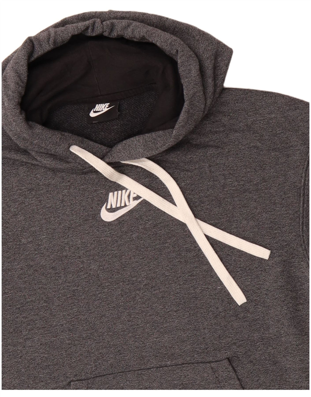 NIKE Damen Kapuzenpullover UK 12 Mittelgraue Baumwolle