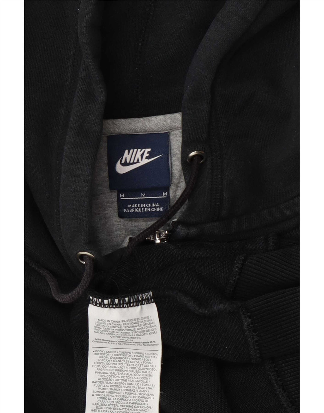 Nike Herren-Kapuzenpullover mit Reißverschluss, mittelschwarz, Baumwolle