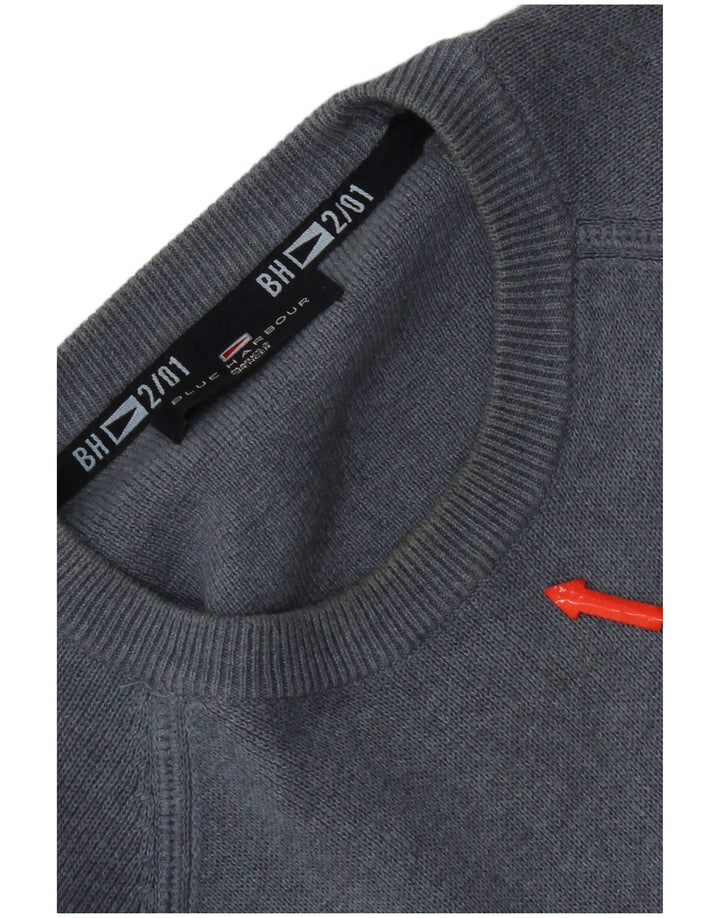 Marks & Spencer Herren Blauer Harbor-Pullover mit Rundhalsausschnitt Mittelblau